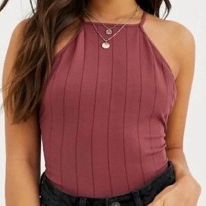 Intimately Free People Bridget Bodysuit in Wine Size Medium-Large